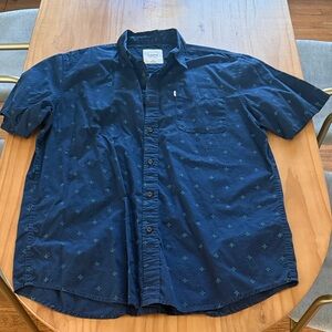 Katin Navy Short-Sleeve Button-Down Shirt size LG